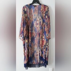 Cupio Sheer Fringe Kimono